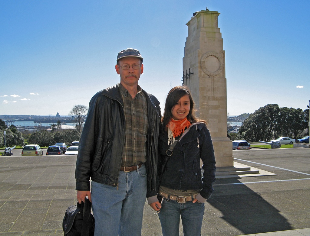 Bob and Connie with War Monument